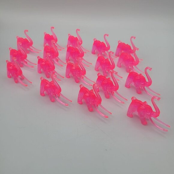 Vintage Cocktail Hanger Marker Zoo Animals 1960s Nron Pink Elephant Monkeys Mix - Picture 12 of 14